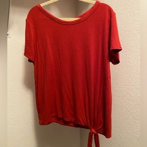 Women’s - Red Side Tie Knot T-shirt - Size Small